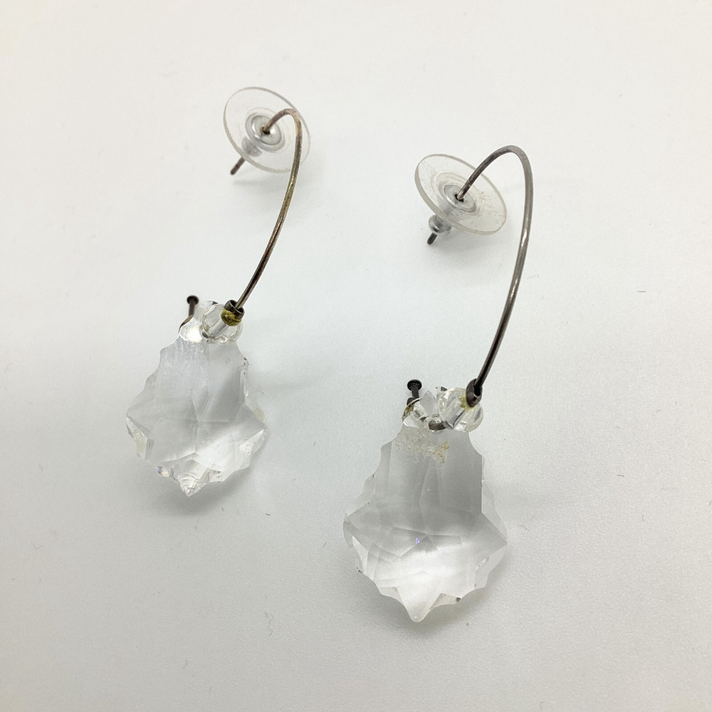 Half Hoop With Sparkly Crystal Pierced Earrings - Picture 2 of 5